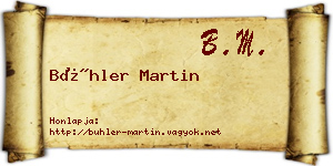 Bühler Martin névjegykártya